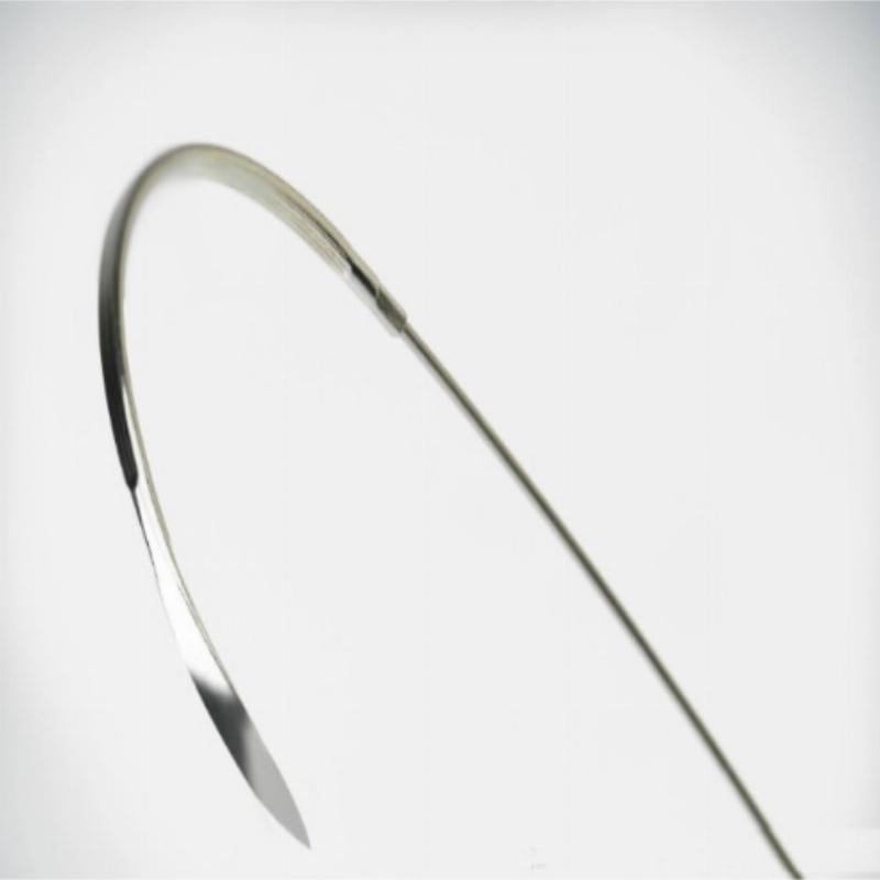 Стальна хірургічна проволока (Нержавіюча сталь) шовний матеріал USP(EP): 5 (7,0) Голка: Колючо-ріжуча 48мм, 1/2 кола, Одно-голкова, Нитка: (45x4)см